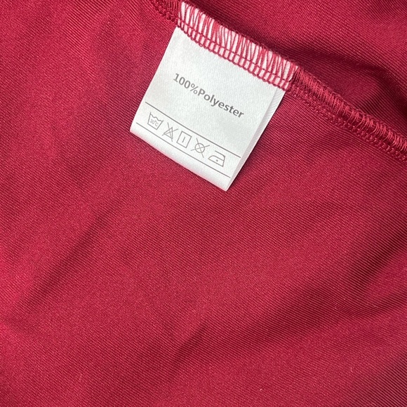 Firfig Wine Red Square Neck Ruched Maxi Dress Slit Floor Length Black Tie Large - Picture 9 of 11